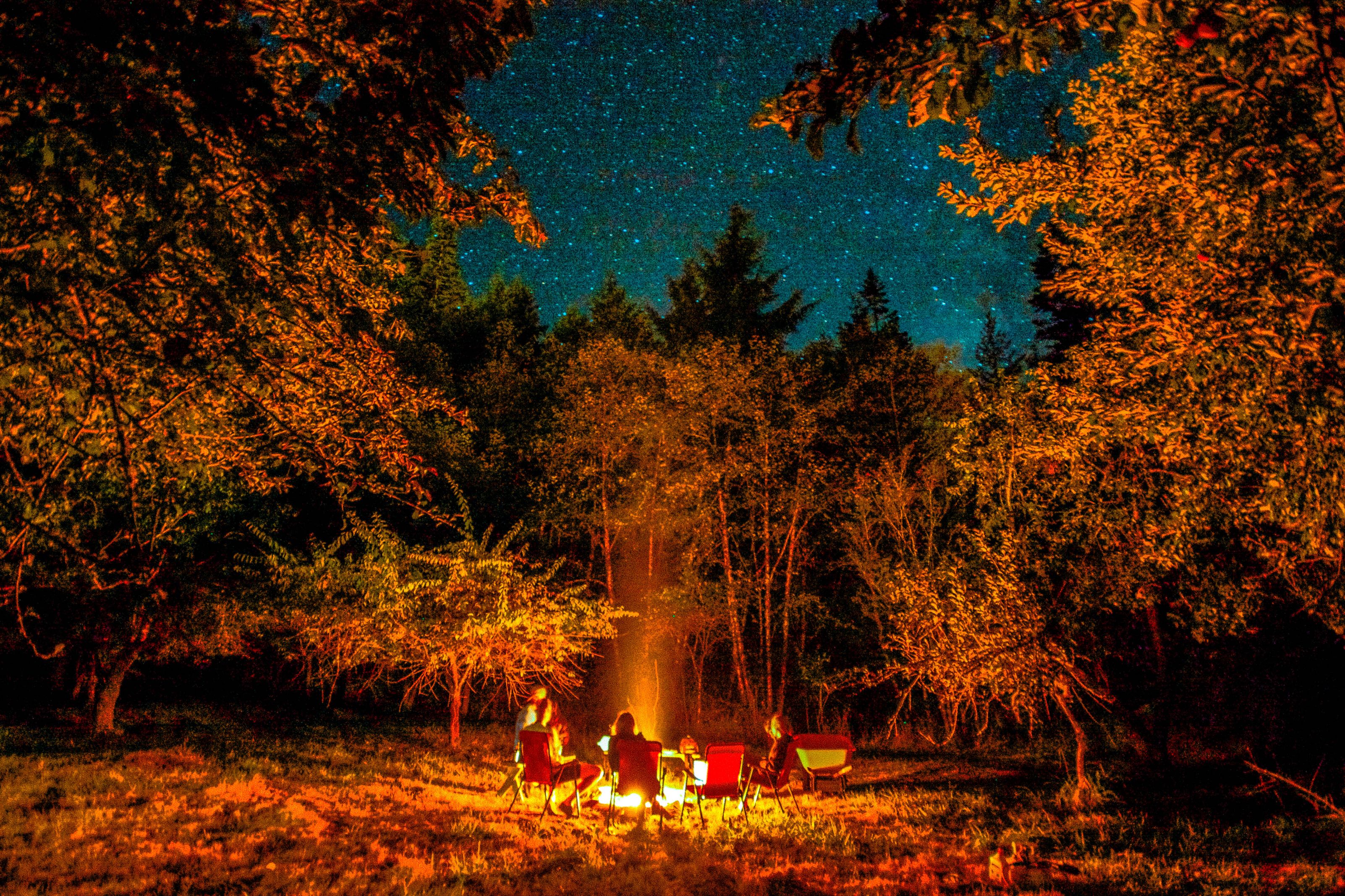 starry night bonfire